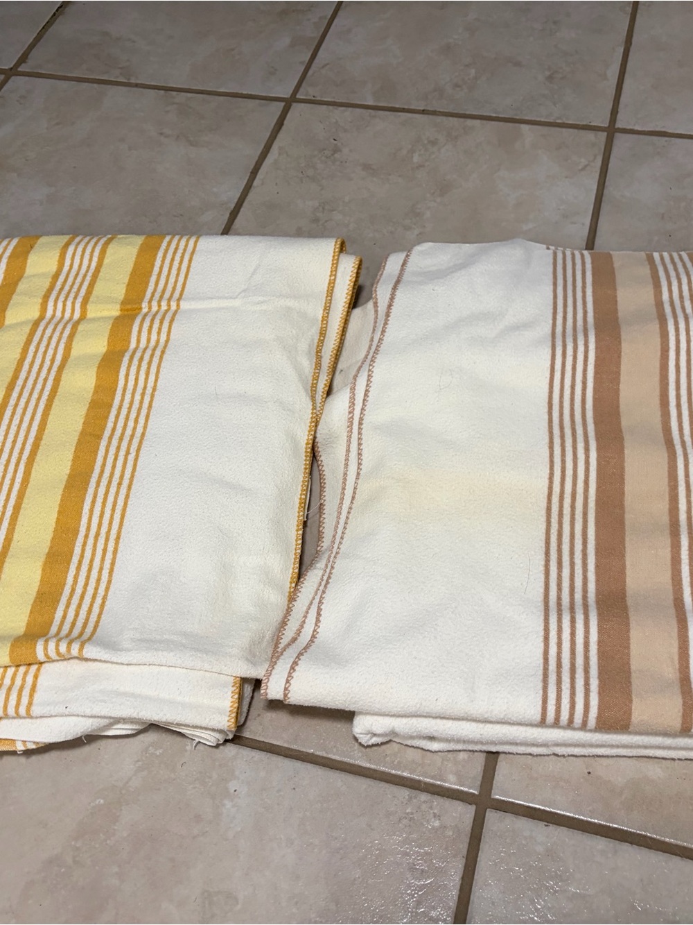 Vintage Dominion Textiles cotton twin top sheet / blanket with vertical stripes